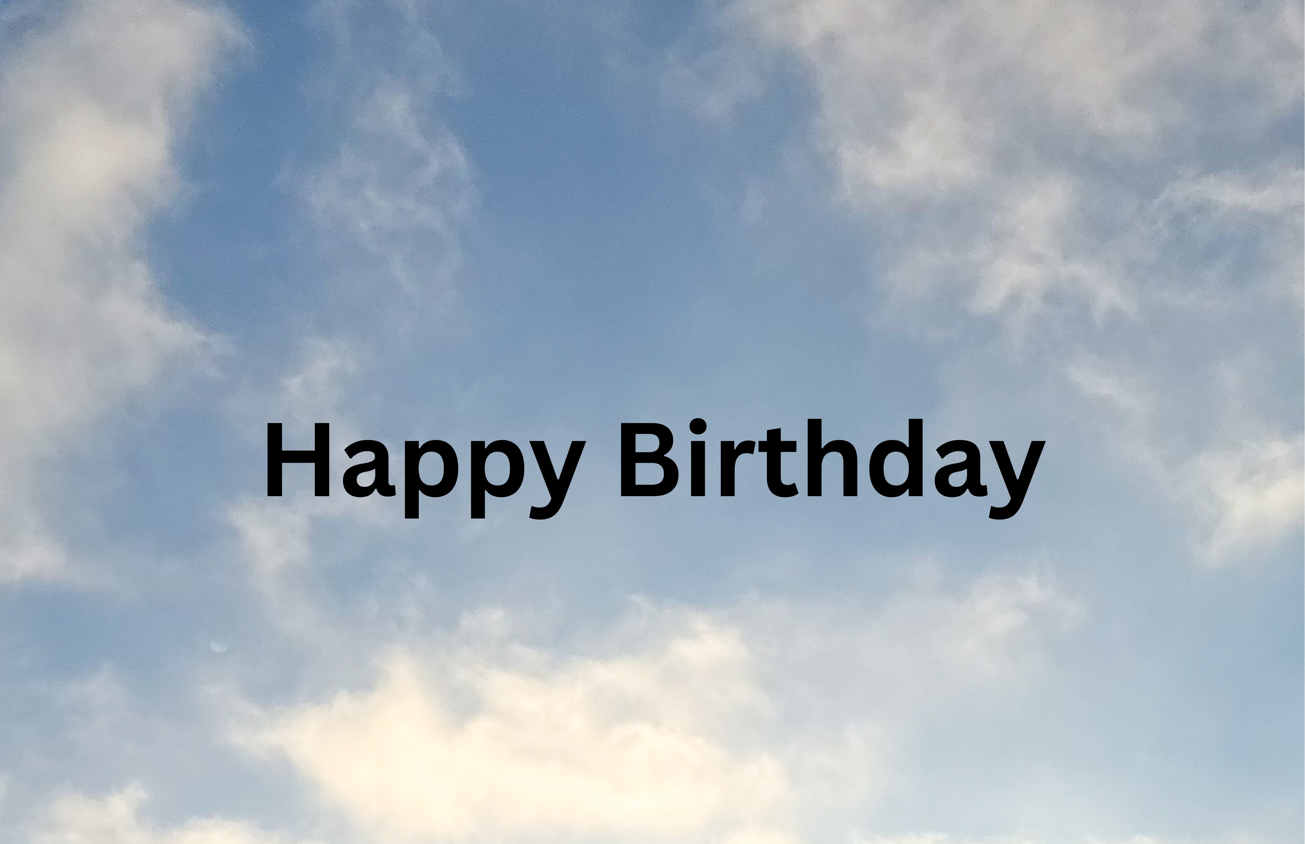 Happy Birthday message in the clouds digital birthday card