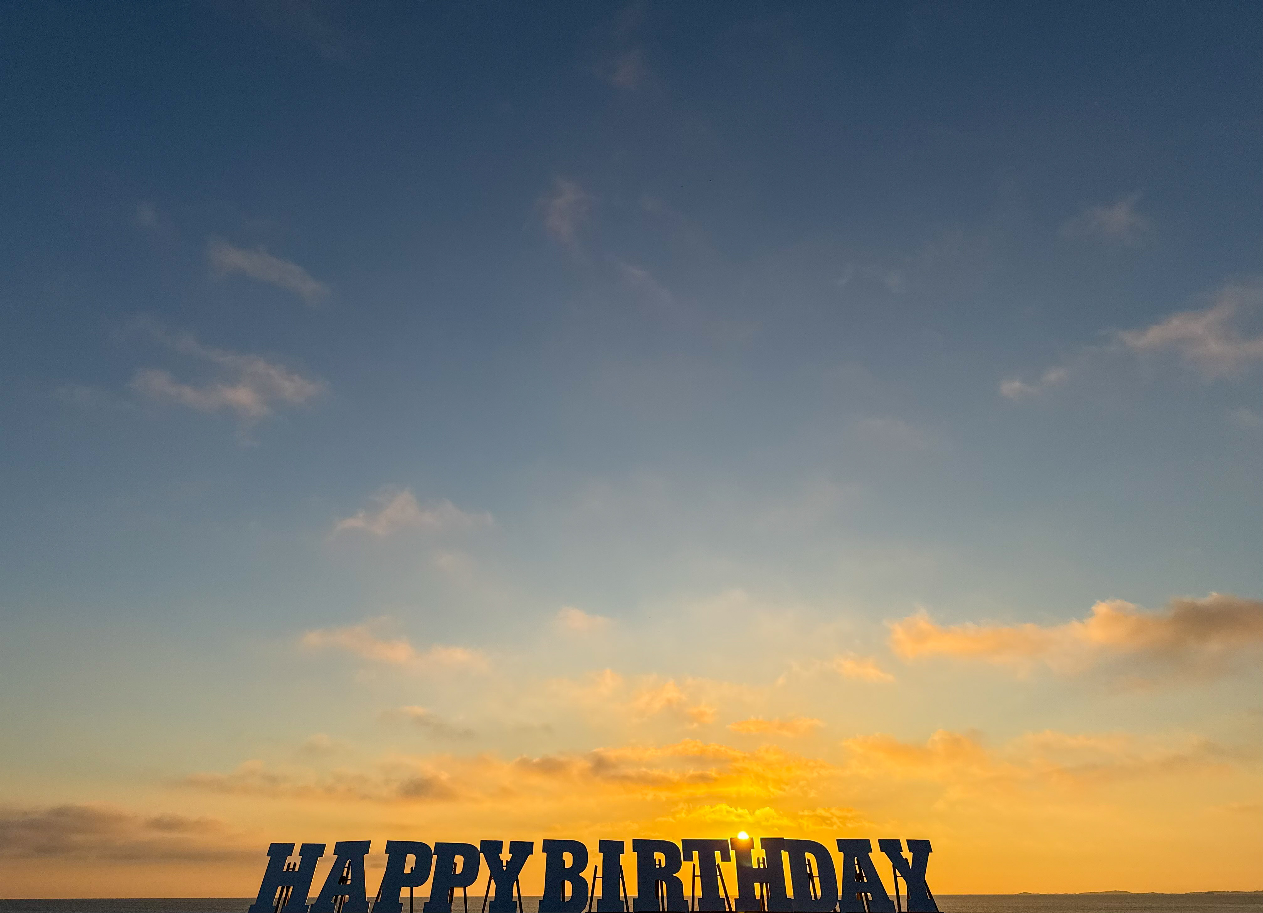 Sun shining seaside birthday