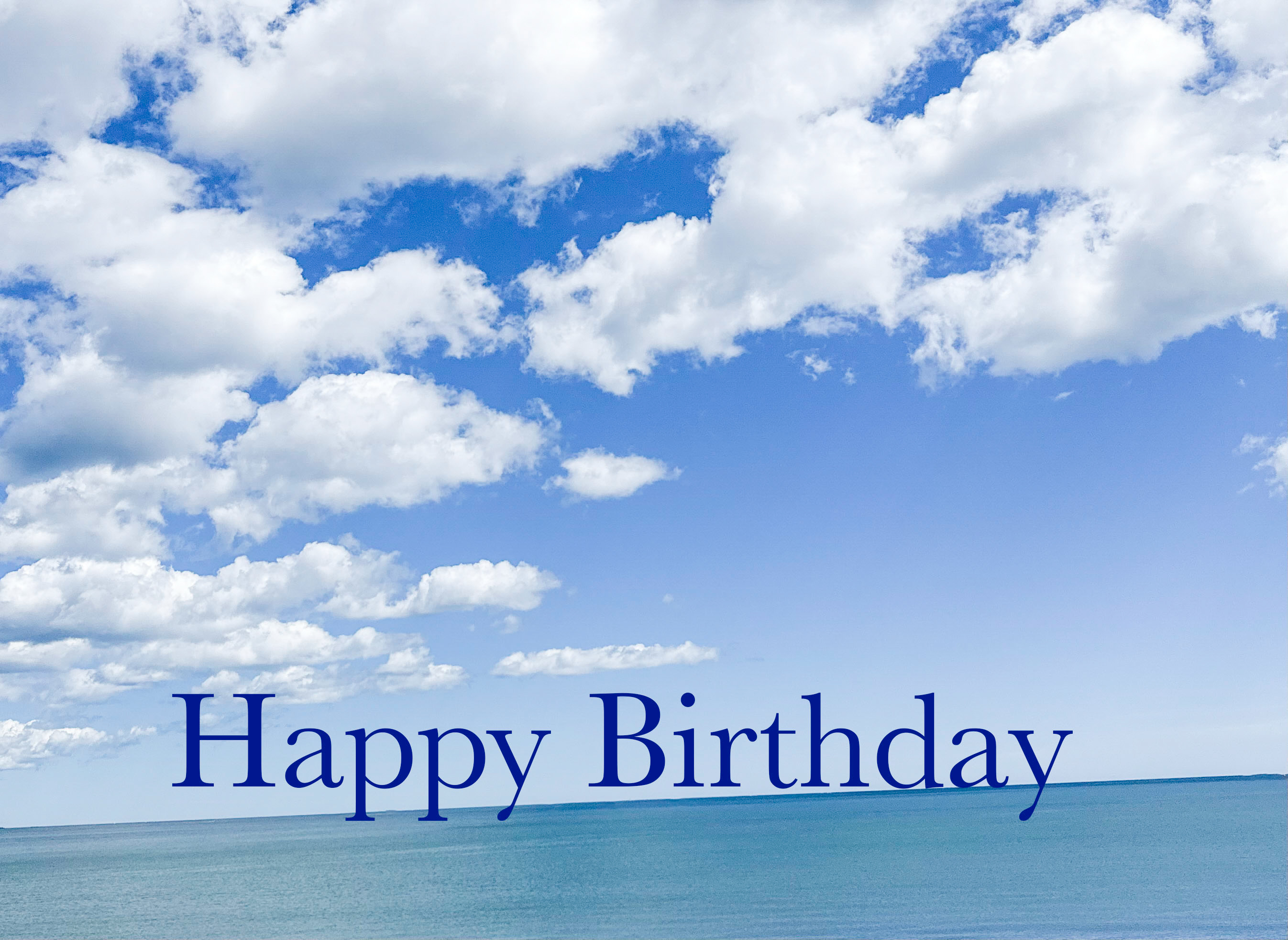 Seaside Bright Clouds Birthday Card
