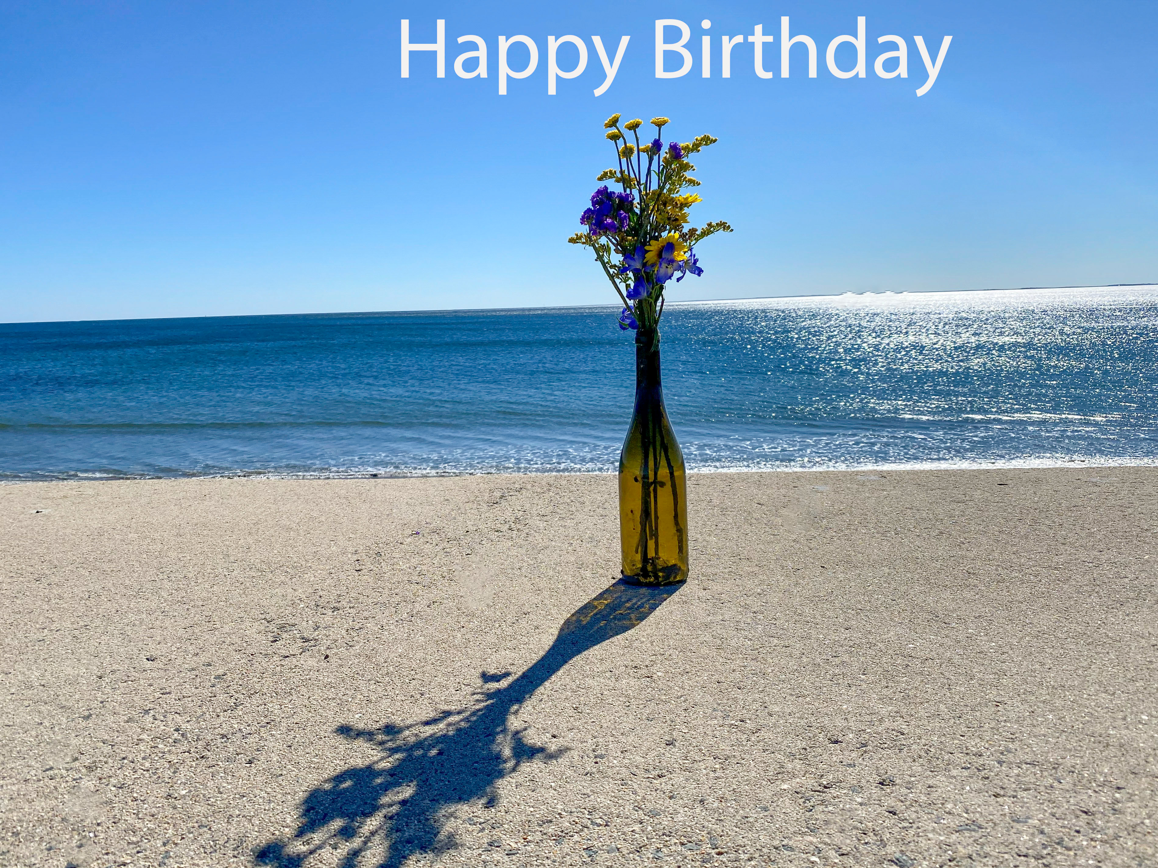 Shoreline Flowers in a Bottle Birthday Card
