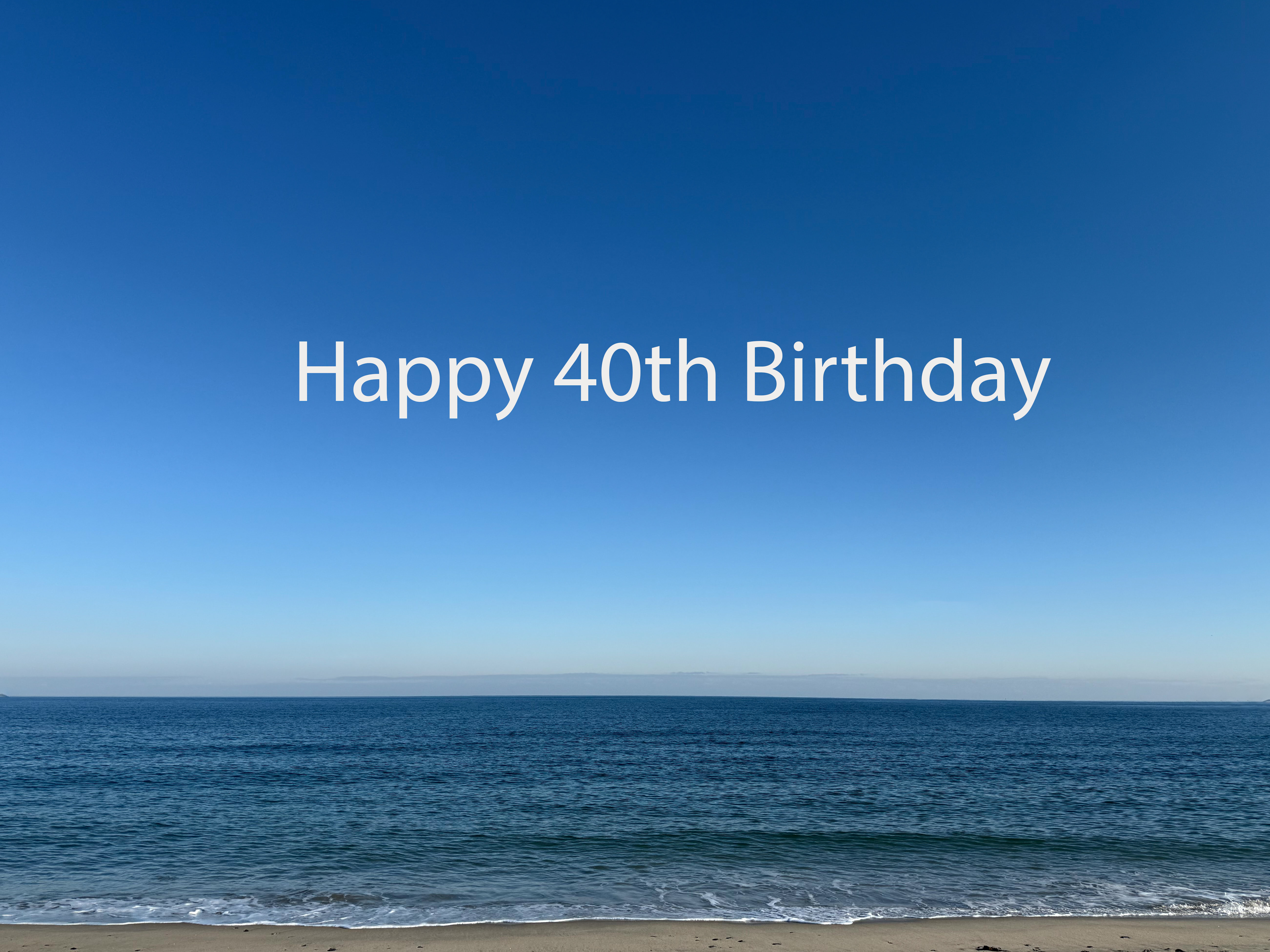 Calm Blue Sea 40th Birthday Card