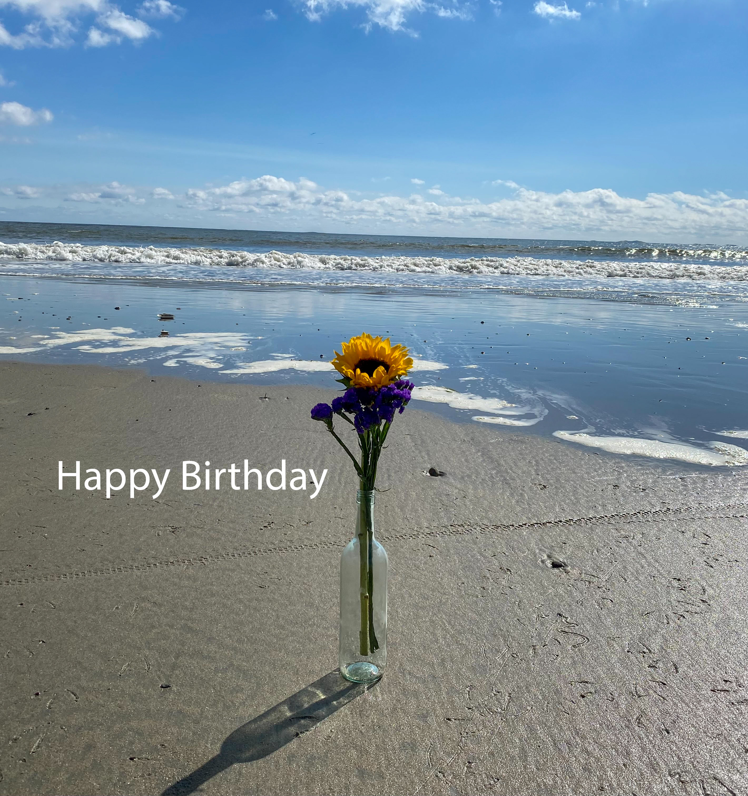 Beachside Sunflower Birthday Card