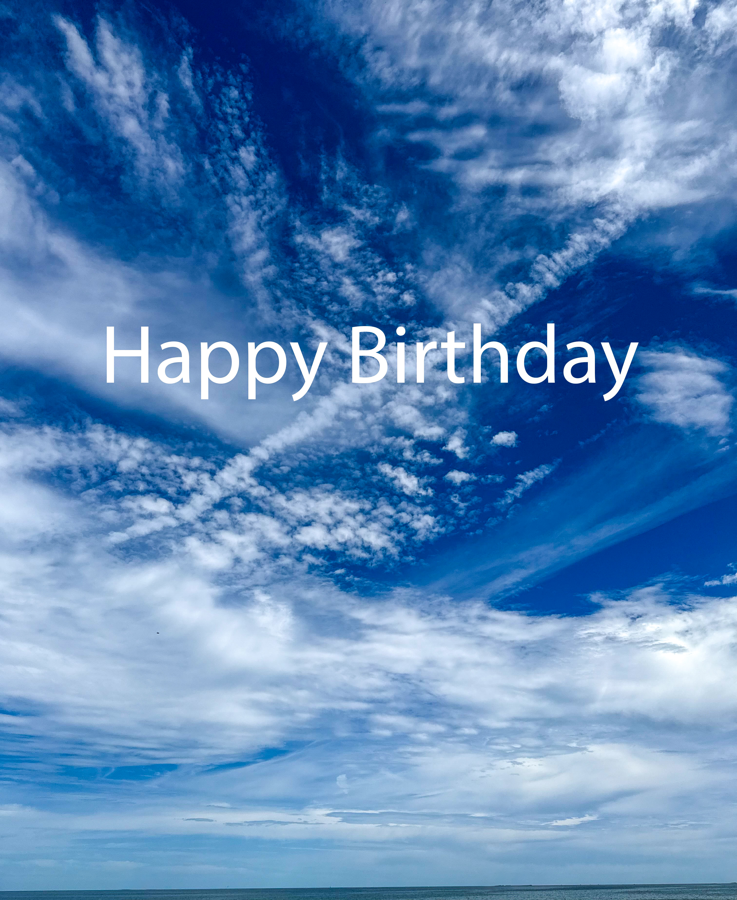 Blue Sky Calm Sea Birthday Card